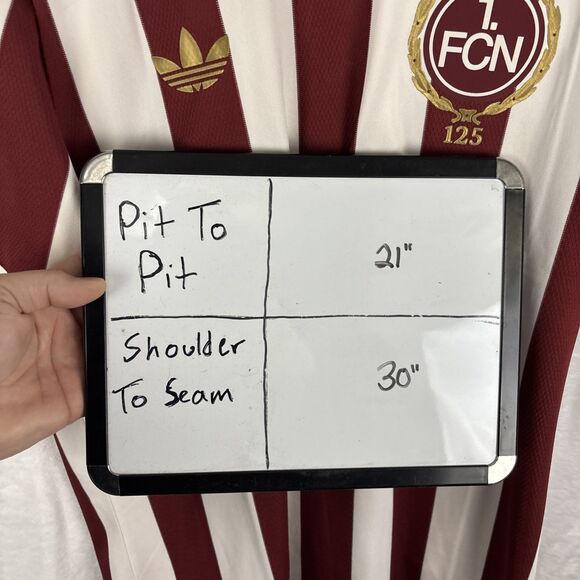 adidas 1. FC Nurnberg 125th Anniversary Soccer Jersey JG6350 Men’s Size Medium - Picture 9 of 9